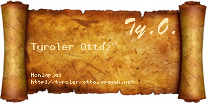 Tyroler Ottó névjegykártya